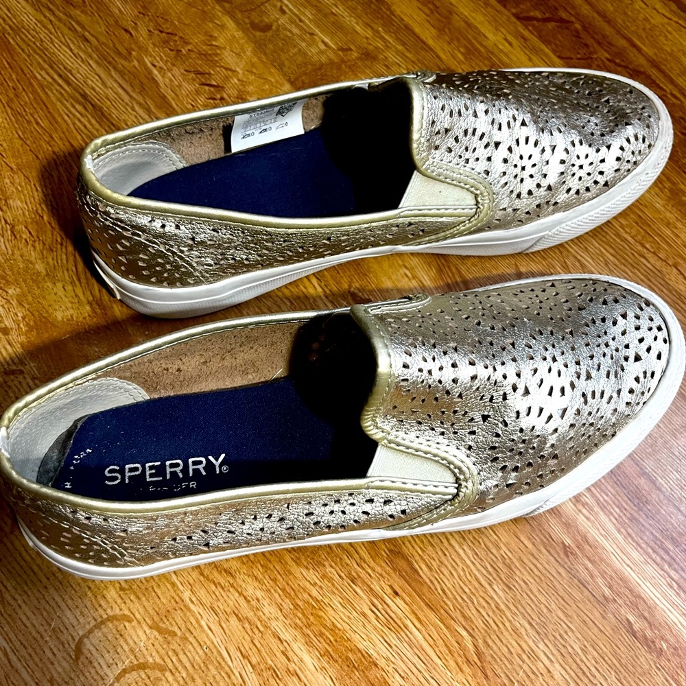 Sherry Metallic Gold slip on shoes